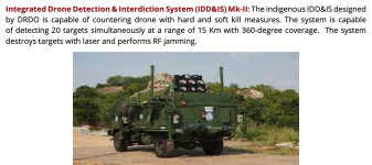 DRDO Integrated Drone Detection & Interdiction System (IDD&IS) Mk-II