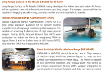 Naval Anti-ship Missile -Medium Range (NASM-MR) and TARA