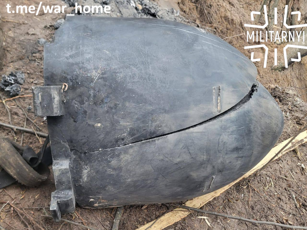 Non-detonating combat unit of the downed 3M22 Zircon rocket, March 25, 2024. Photo: t.me/war_home