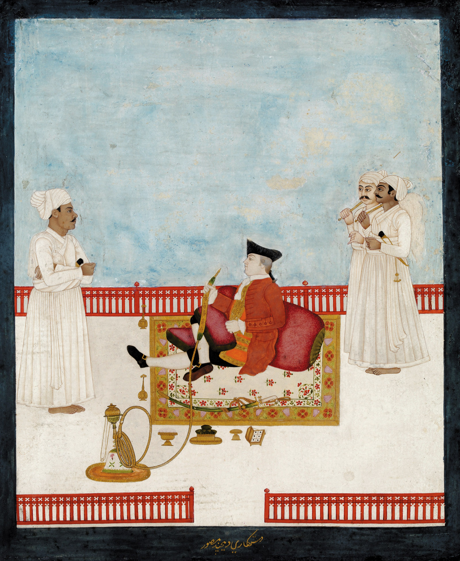 An East India Company official with attendants; painting by Dip Chand