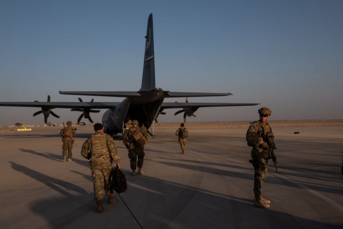 American troops at Camp Shorabak in Helmand province, Afghanistan, Sept. 26, 2019. (Jim Huylebroek/The New York Times)