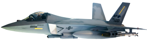 side view of a jet fighter model