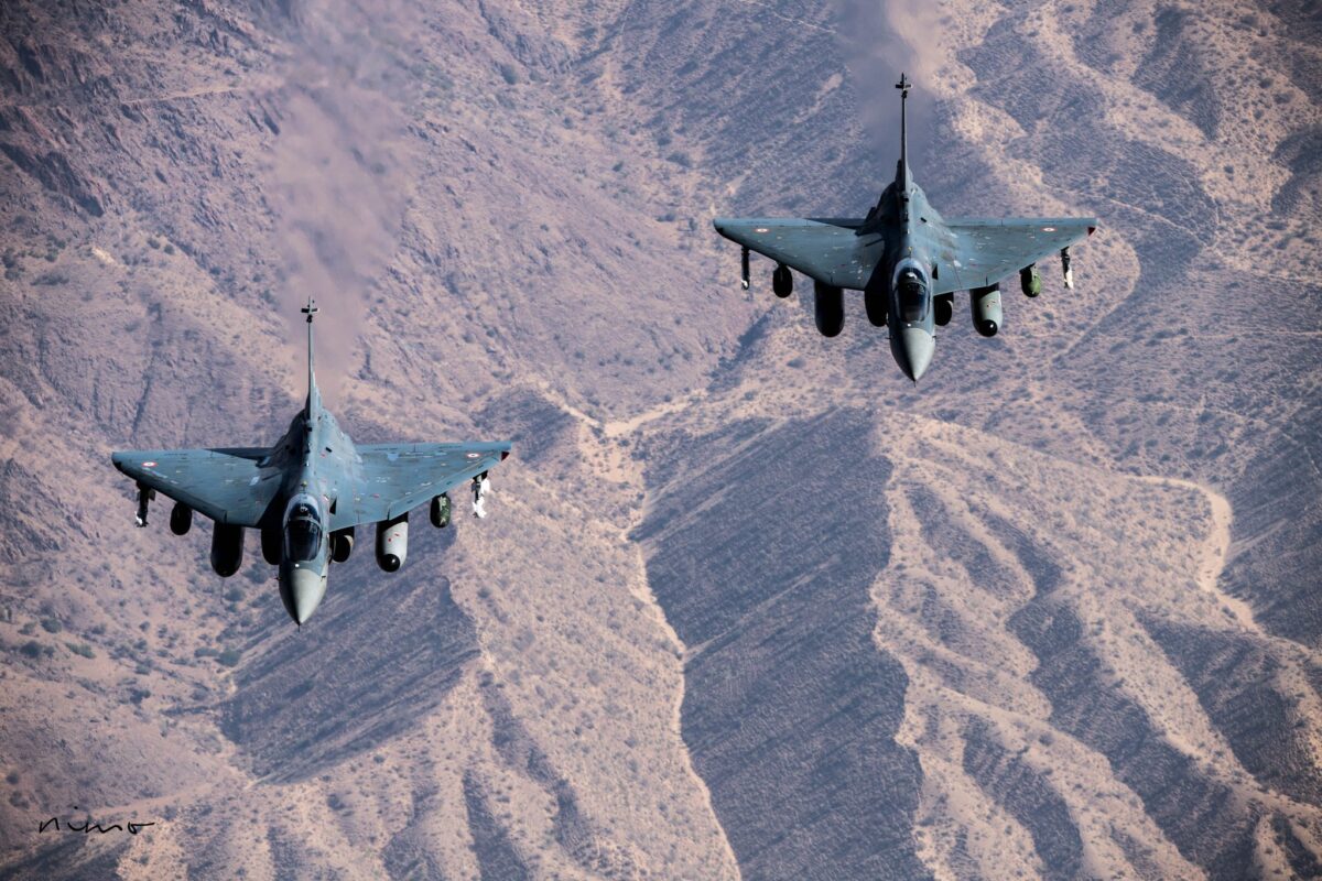 LCA Tejas flying in formation